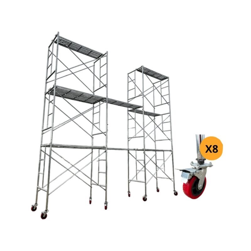 Set de 6 Andamios Galvanizado + Pack 8 Ruedas