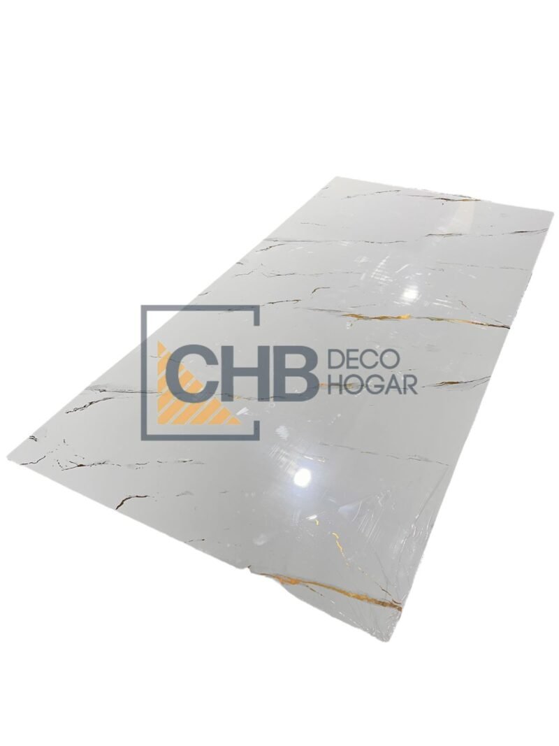 Lámina Mármol PVC BLANCA DORADA UV